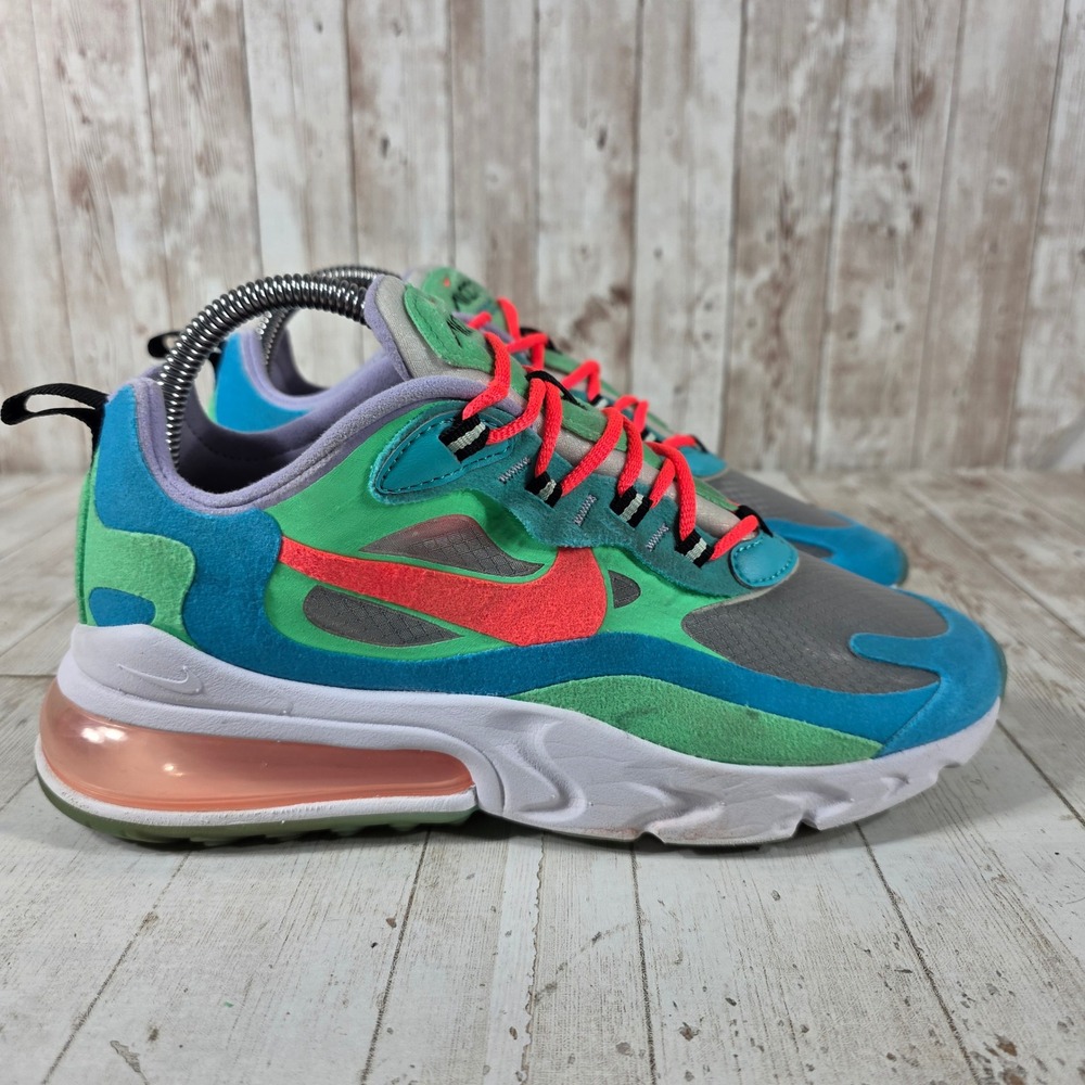 Nike Air Max 270 React Electro Green Blue Flash Crimson AT6174-300 Womens 7.5